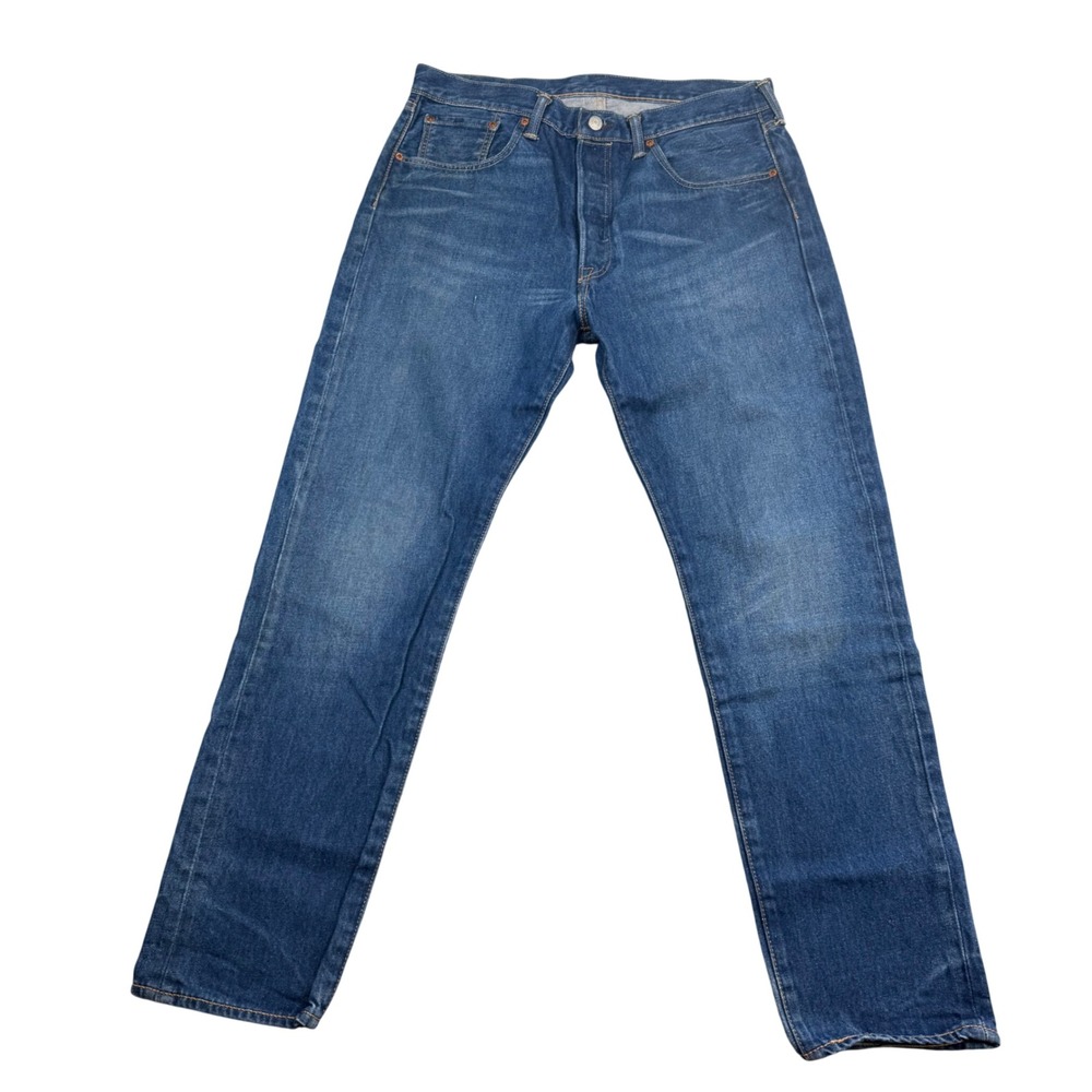 Levis 501 Original Fit Mens Jeans 33x32‎ Blue Denim Button Fly Straight Leg